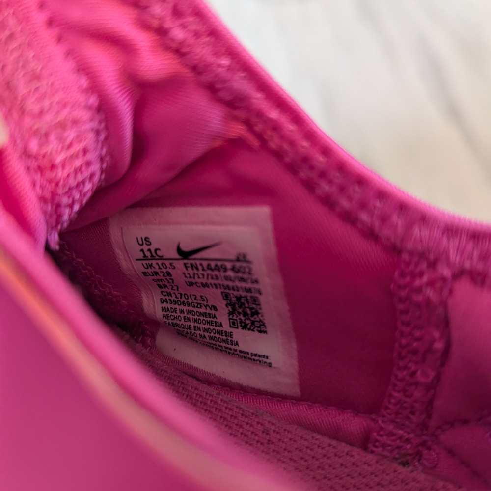 Nike Flex Runner 3 Little Kid’s Slip-On Sneakers - Hyper Pink - Size 11C - Picture 6 of 7